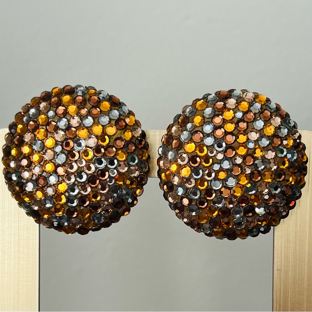 Richard Kerr Vintage Jumbo Large Clip On Earrings Euc